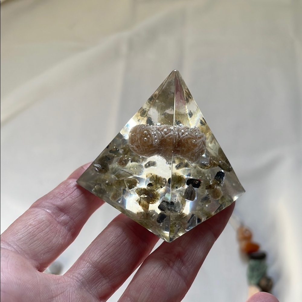 Elegant Desert Rose Moonstone Pyramid